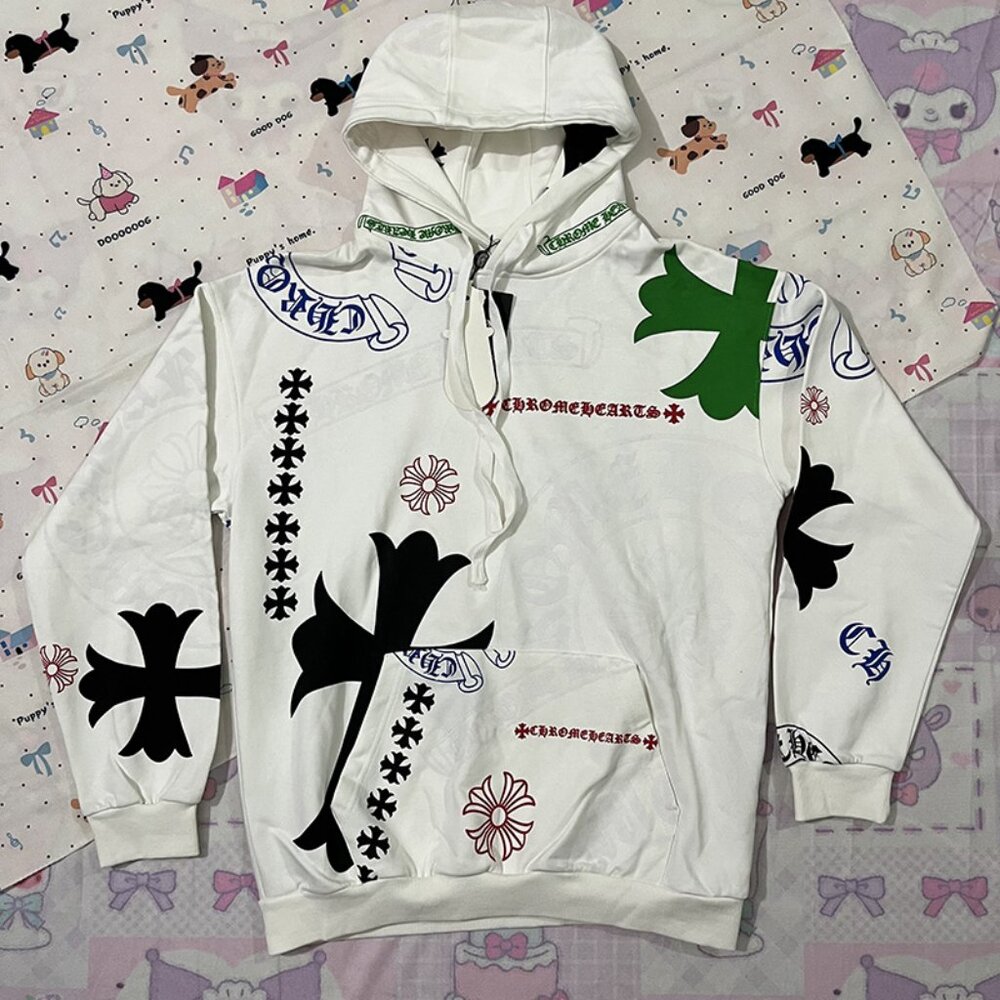 Chrome Hearts Stencil Hoodie Series Painted Hooded Sweatshirt